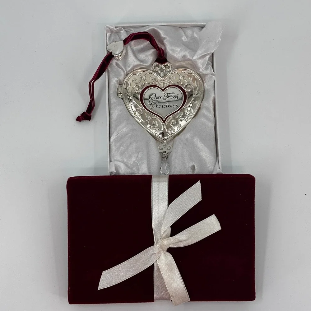 Things Remembered Ornament Silver Our‎ First Christmas 2013 Locket Grandma Papa